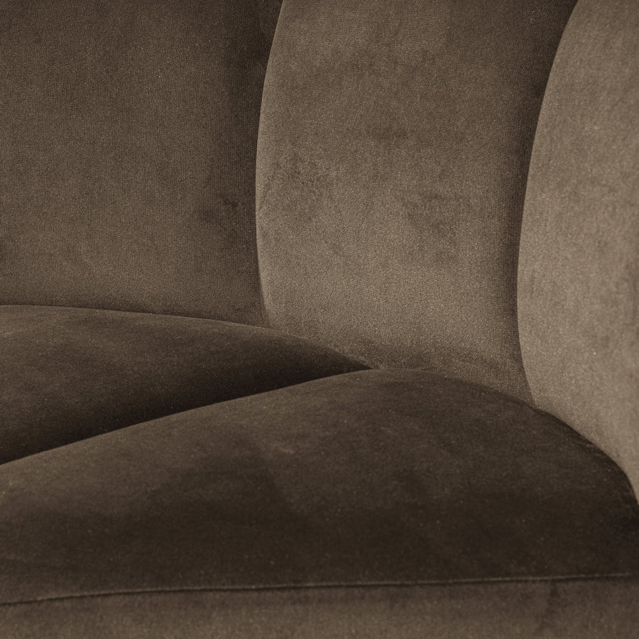 Mojo eetbank hoek met rugleuning velvet taupe