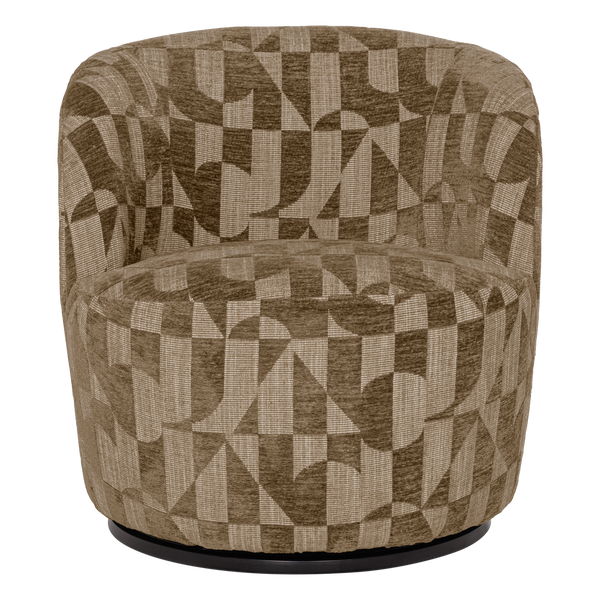 Serra draaifauteuil grafisch patroon olijfgroen