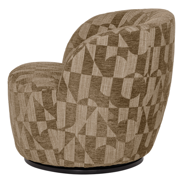 Serra draaifauteuil grafisch patroon olijfgroen