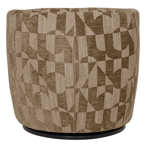Serra draaifauteuil grafisch patroon olijfgroen