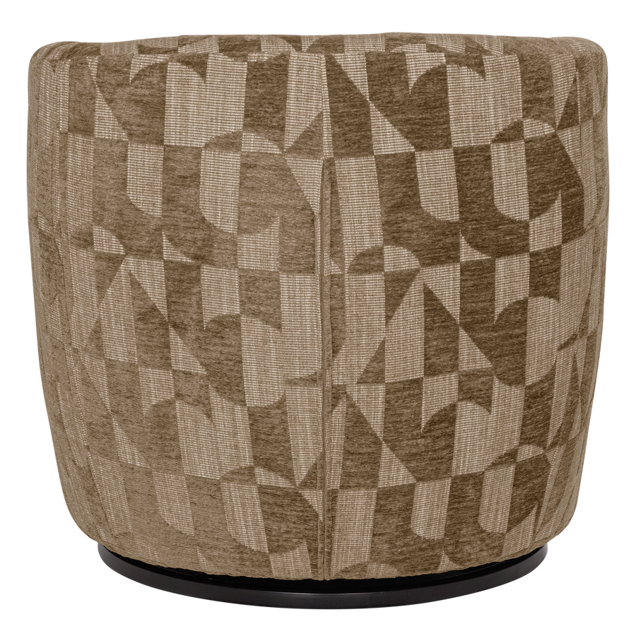 Serra draaifauteuil grafisch patroon olijfgroen
