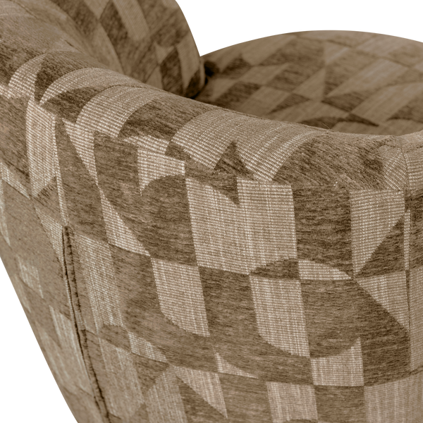 Serra draaifauteuil grafisch patroon olijfgroen