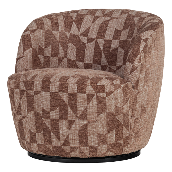 Serra draaifauteuil grafisch patroon oudroze