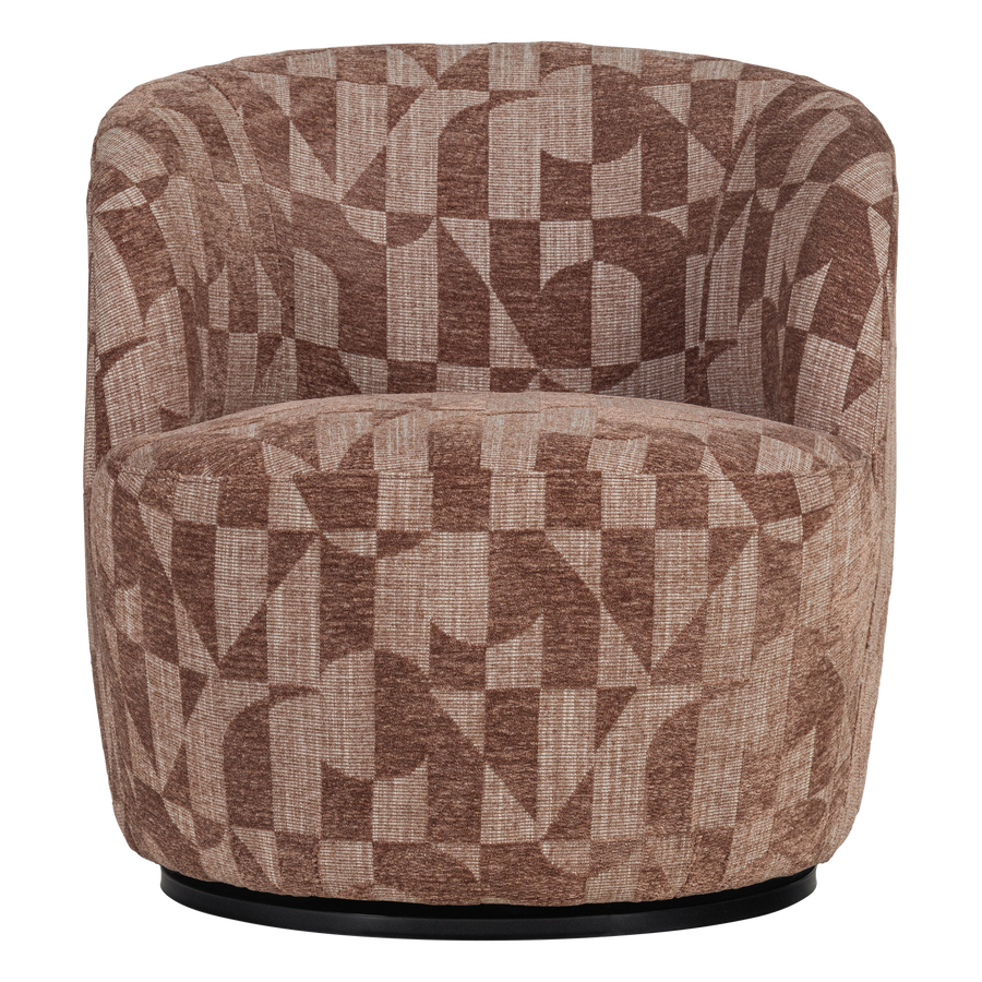 Serra draaifauteuil grafisch patroon oudroze