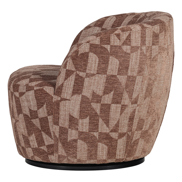 Serra draaifauteuil grafisch patroon oudroze