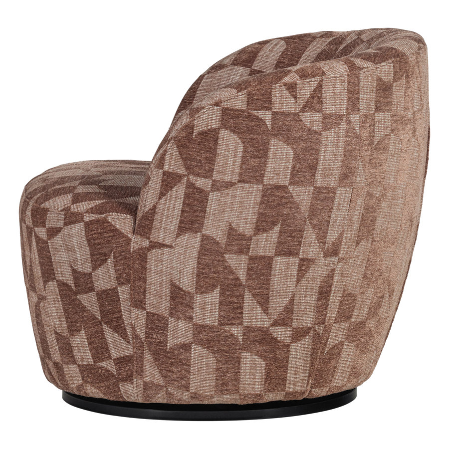 Serra draaifauteuil grafisch patroon oudroze