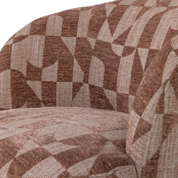 Serra draaifauteuil grafisch patroon oudroze