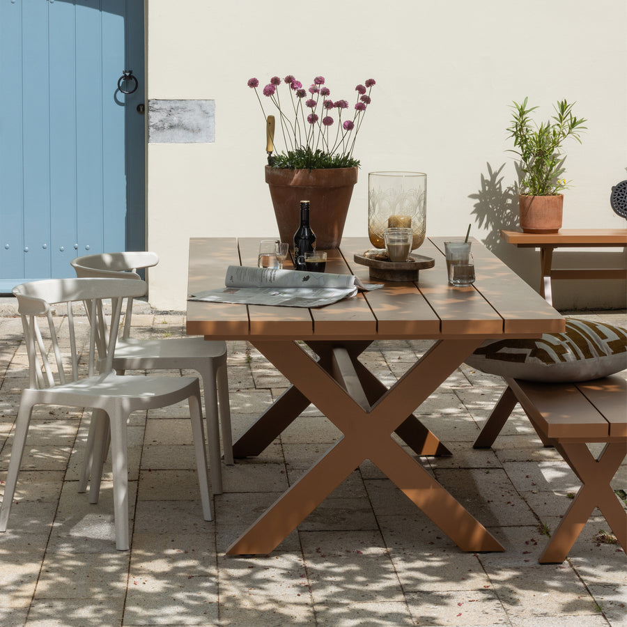BLISS TUINSTOEL MET SPIJLEN OFF WHITE MELANGE