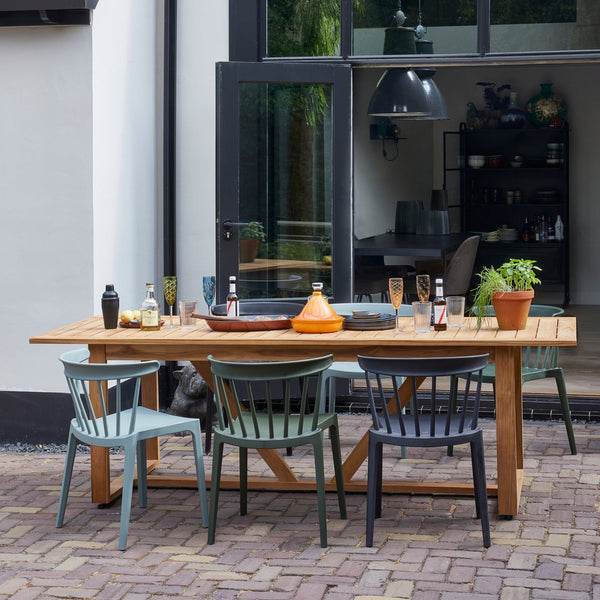 Bliss tuinstoel met spijlen kunststof zwart - set van 2