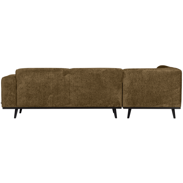 Statement hoekbank links structure velvet brass