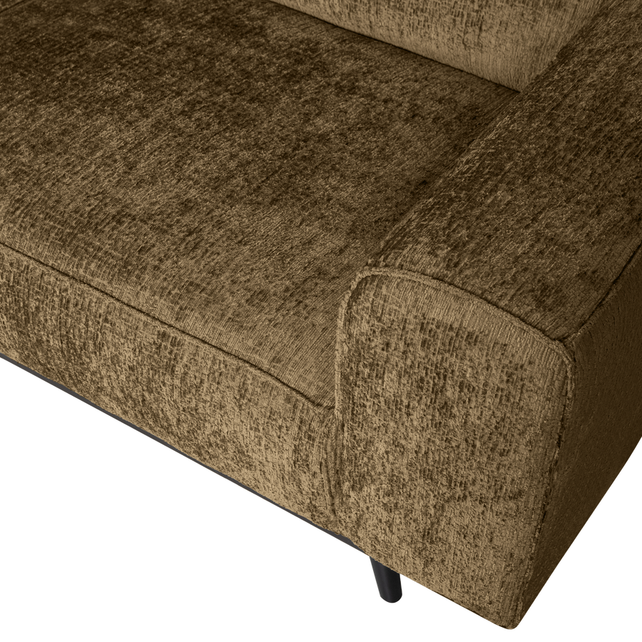 Statement hoekbank links structure velvet brass