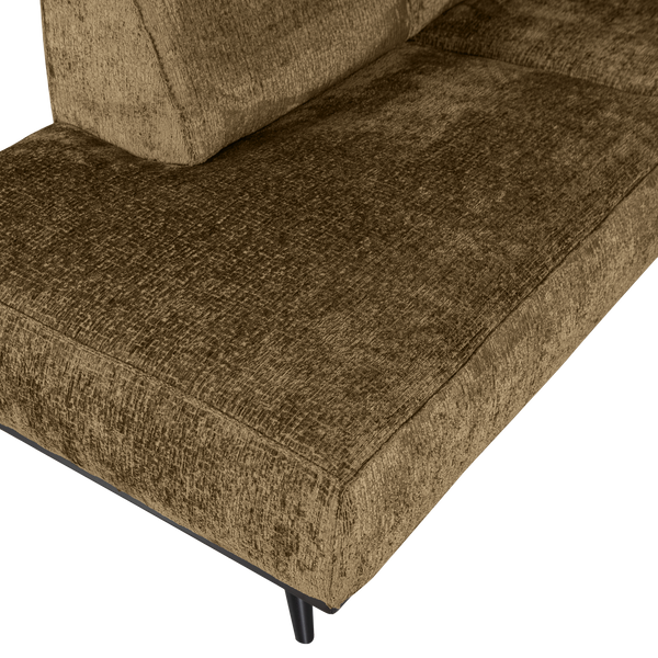 Statement hoekbank links structure velvet brass