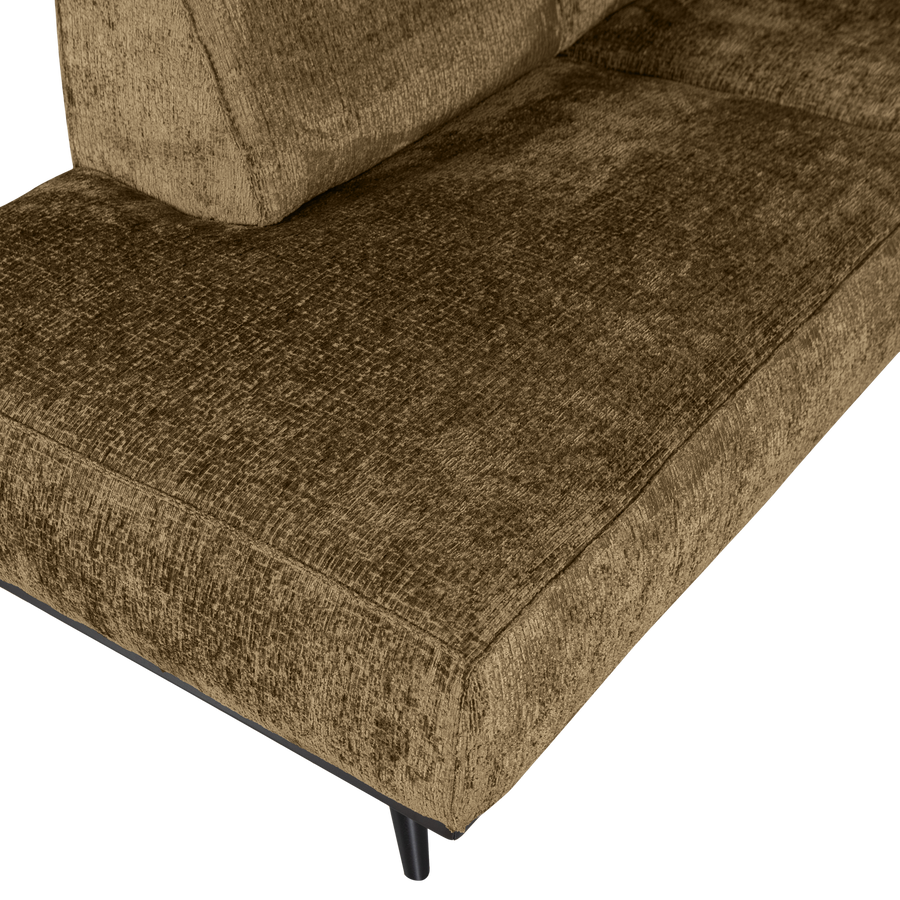 Statement hoekbank links structure velvet brass