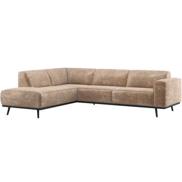 Statement hoekbank links chenille velvet taupe
