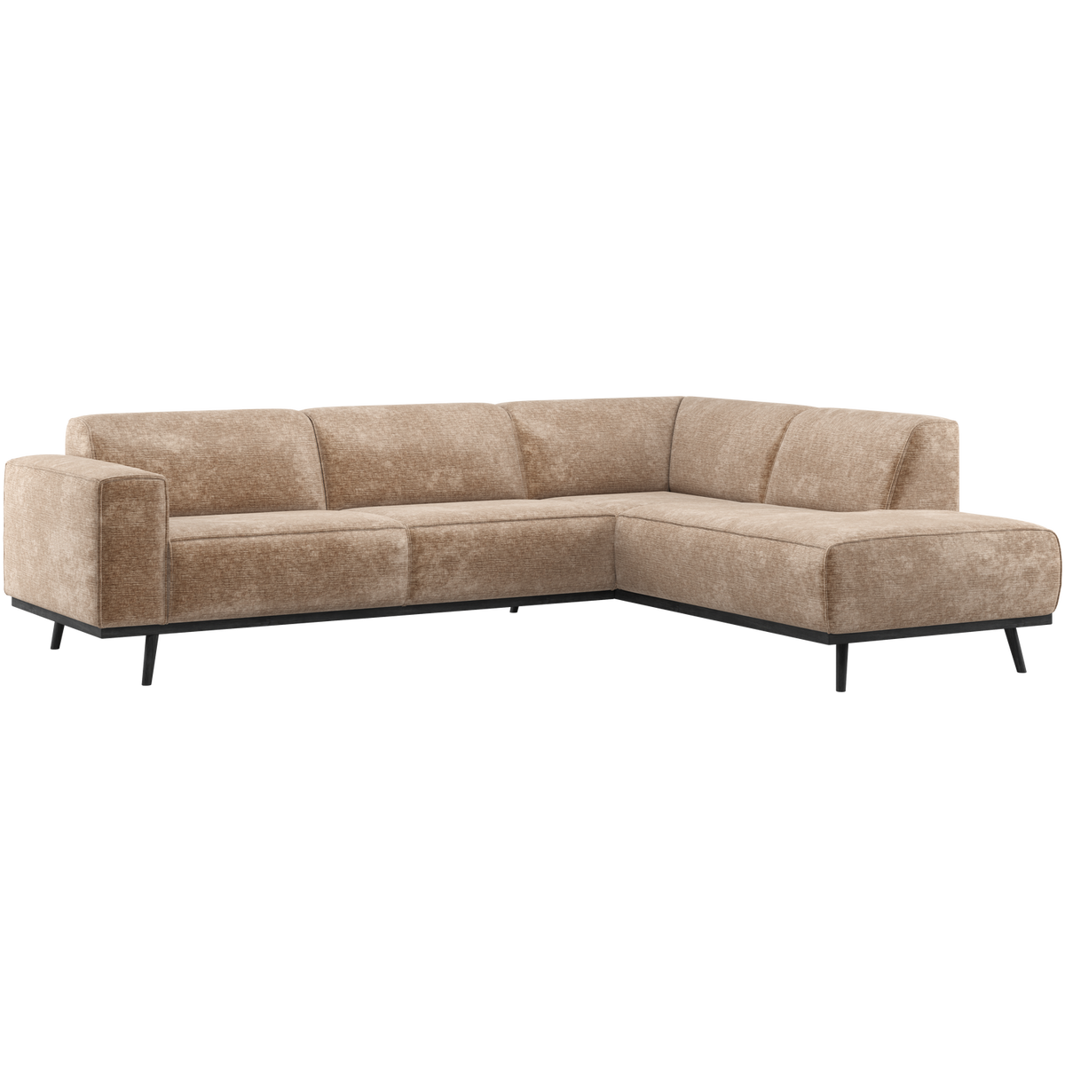 Statement hoekbank rechts chenille velvet taupe