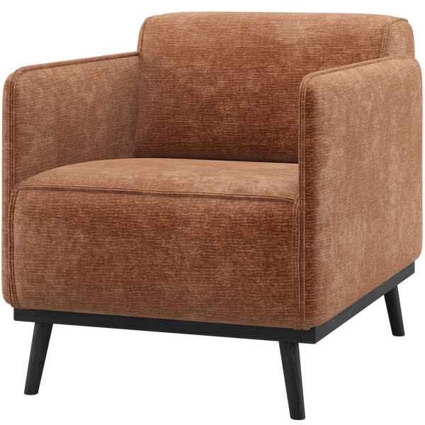 Statement fauteuil met arm chenille velvet terra