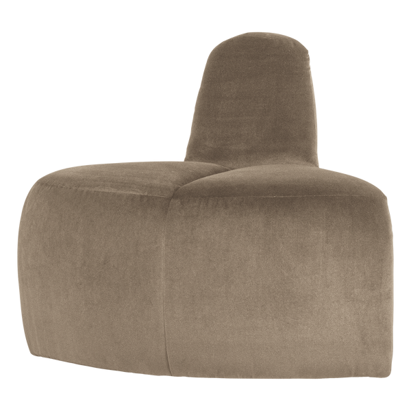 Mojo eetbank hoek rond rugleuning velvet khaki