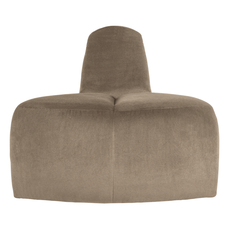 Mojo eetbank hoek rond rugleuning velvet khaki