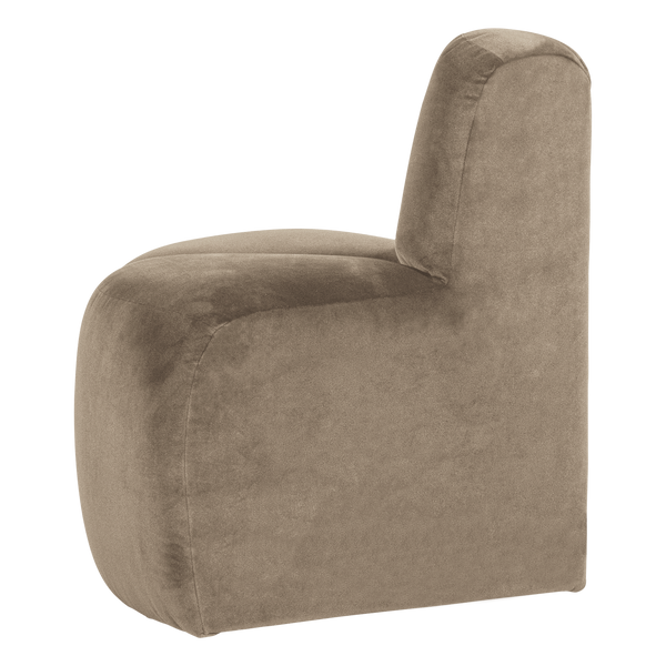 Mojo eetbank hoek rond rugleuning velvet khaki