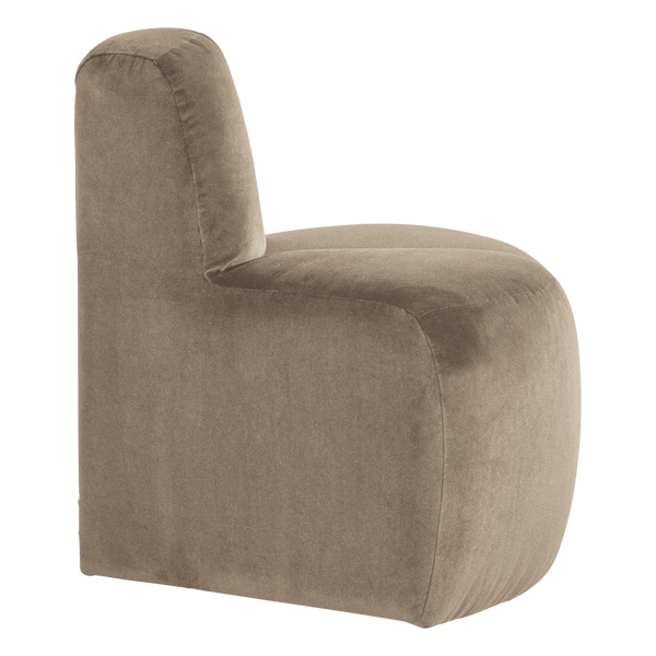 Mojo eetbank hoek rond rugleuning velvet khaki