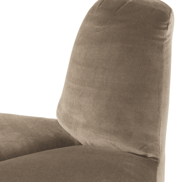 Mojo eetbank hoek rond rugleuning velvet khaki