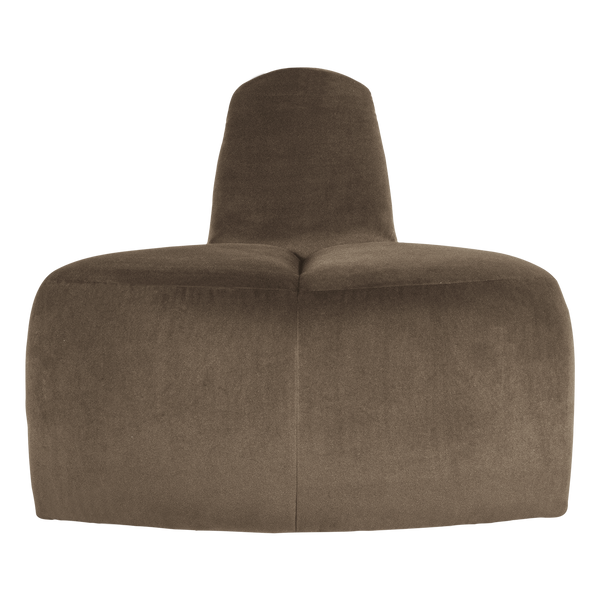 Mojo eetbank hoek rond rugleuning velvet taupe