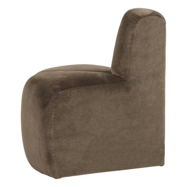 Mojo eetbank hoek rond rugleuning velvet taupe