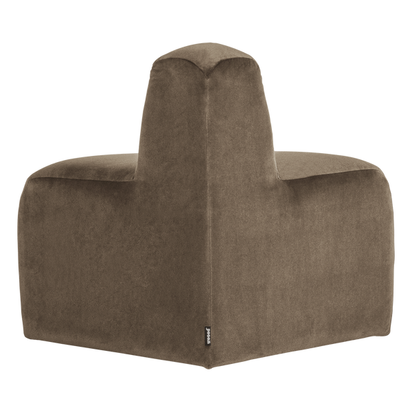 Mojo eetbank hoek rond rugleuning velvet taupe