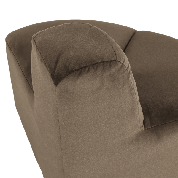 Mojo eetbank hoek rond rugleuning velvet taupe