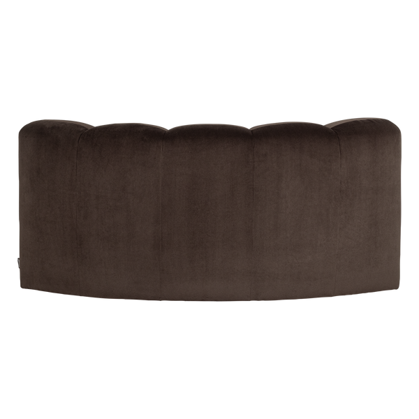 Mojo eetbank halfronde hoek rugleuning velvet bruin