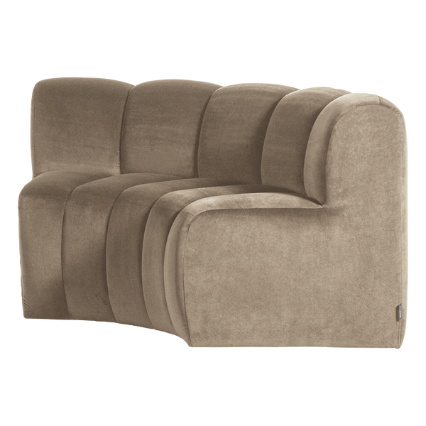 Mojo eetbank halfronde hoek rugleuning velvet khaki