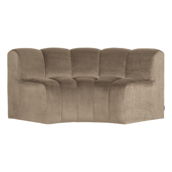 Mojo eetbank halfronde hoek rugleuning velvet khaki