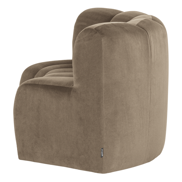Mojo eetbank halfronde hoek rugleuning velvet khaki