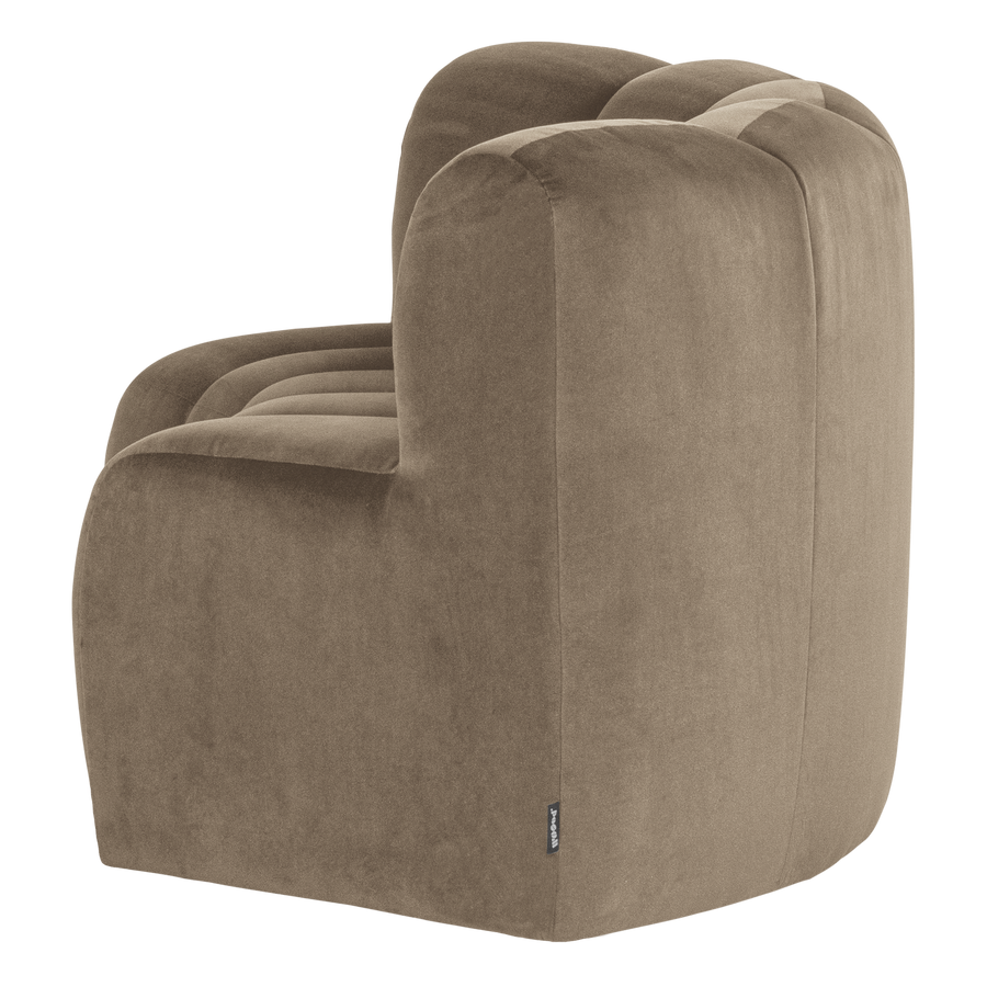 Mojo eetbank halfronde hoek rugleuning velvet khaki