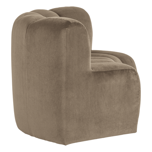 Mojo eetbank halfronde hoek rugleuning velvet khaki