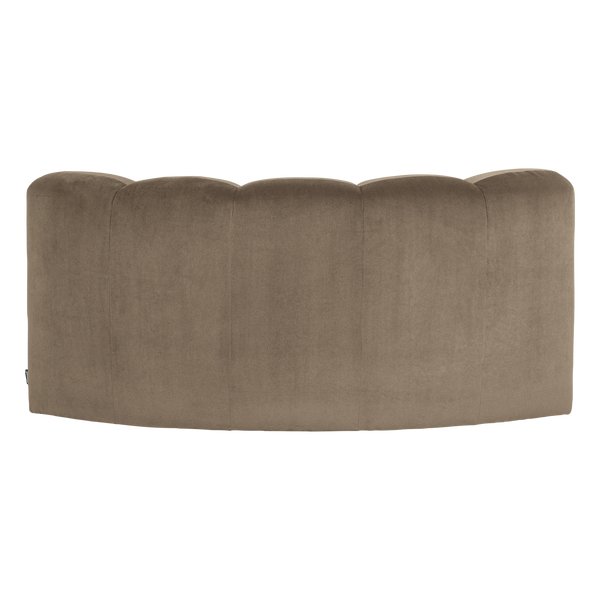 Mojo eetbank halfronde hoek rugleuning velvet khaki