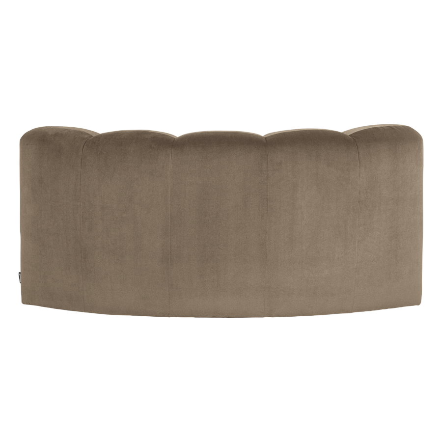 Mojo eetbank halfronde hoek rugleuning velvet khaki