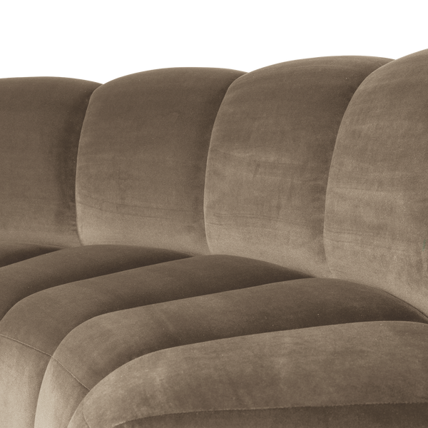 Mojo eetbank halfronde hoek rugleuning velvet khaki