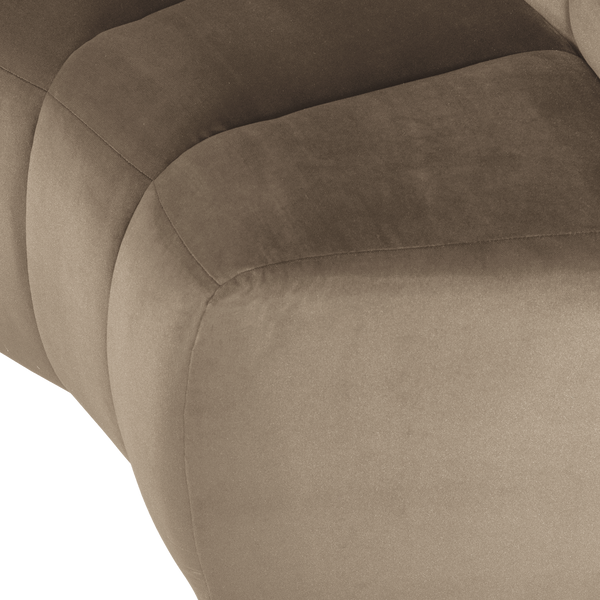 Mojo eetbank halfronde hoek rugleuning velvet khaki