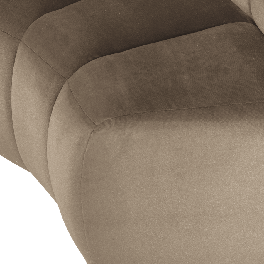 Mojo eetbank halfronde hoek rugleuning velvet khaki