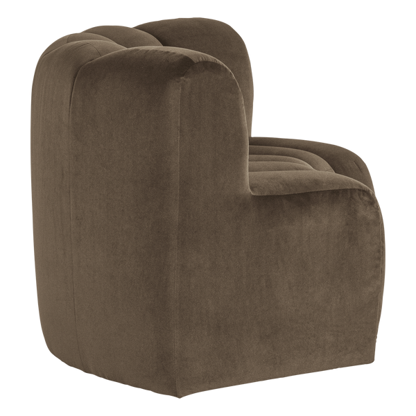 Mojo eetbank halfronde hoek rugleuning velvet taupe