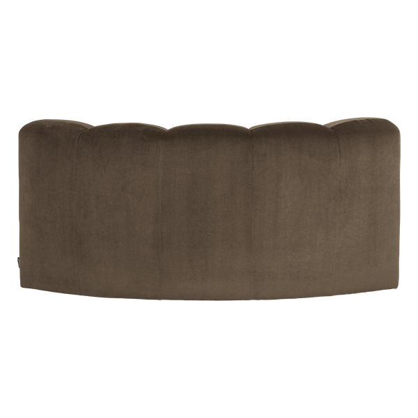 Mojo eetbank halfronde hoek rugleuning velvet taupe