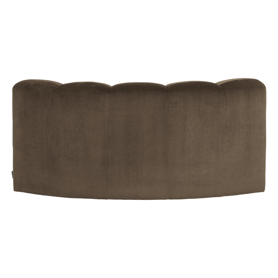 Mojo eetbank halfronde hoek rugleuning velvet taupe