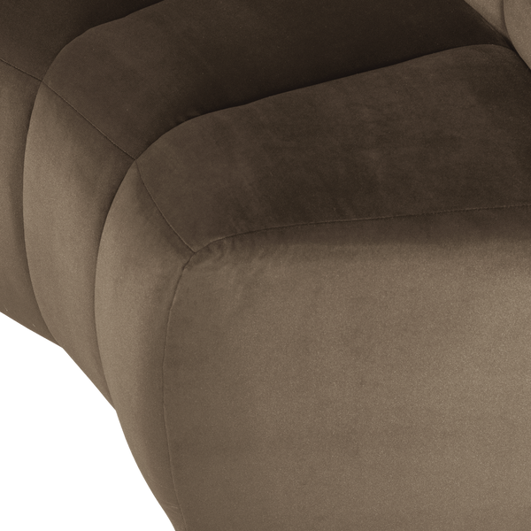 Mojo eetbank halfronde hoek rugleuning velvet taupe