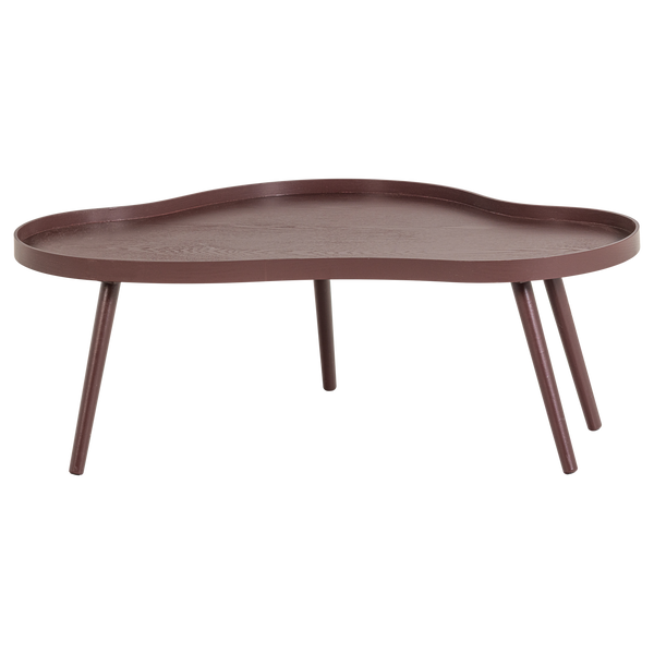 Mae bijzettafel organisch langwerpig mdf/grenen bordeauxrood