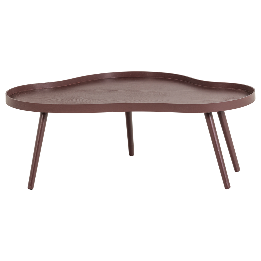 Mae bijzettafel organisch langwerpig mdf/grenen bordeauxrood