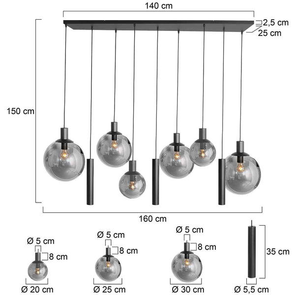 Hanglamp Bollique 3798ZW Zart