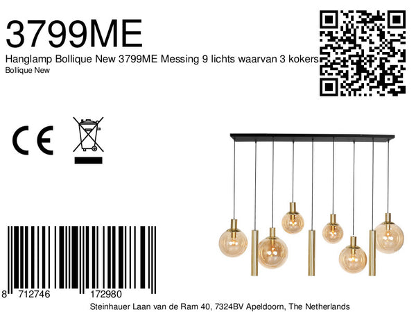 Hanglamp Bollique 3799ME Messing