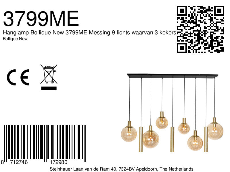 Hanglamp Bollique 3799ME Messing