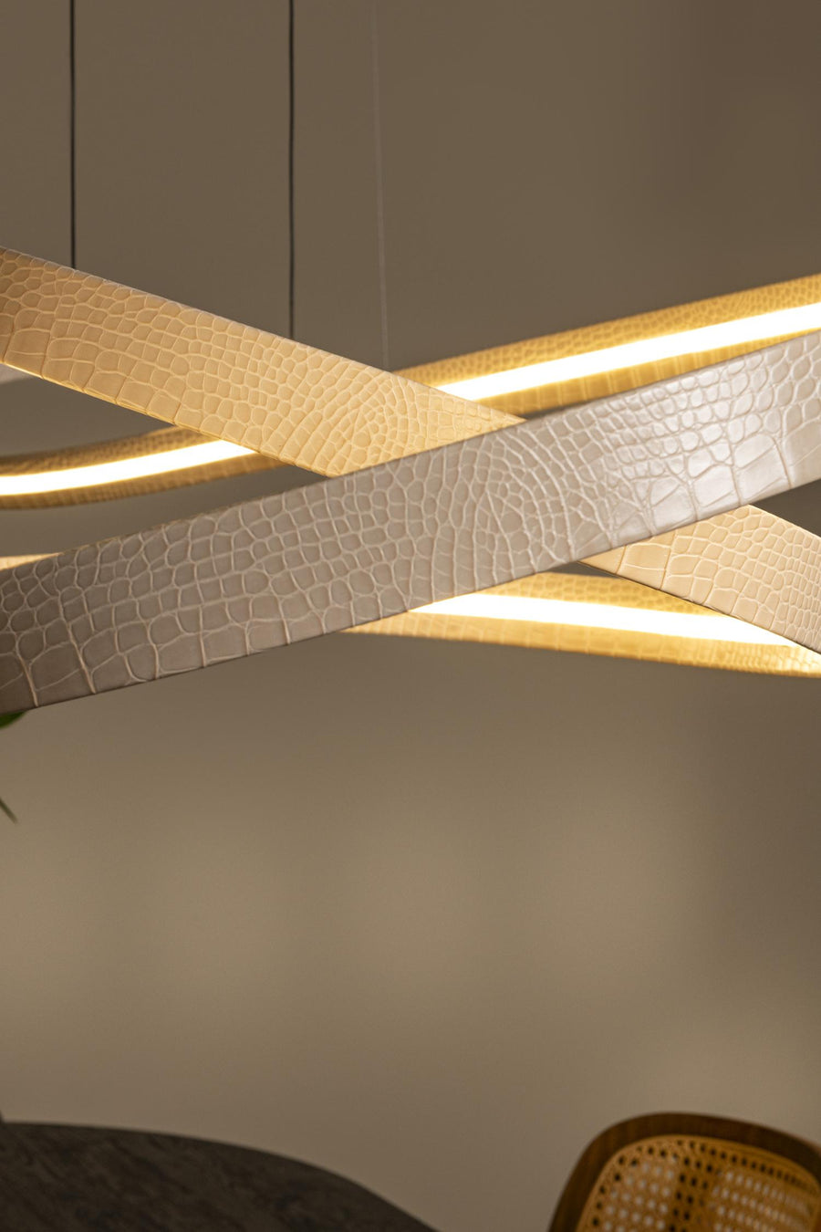 Lucide SLALOM dimbare LED-hanglamp 80 W, 2200–4000 K, crème